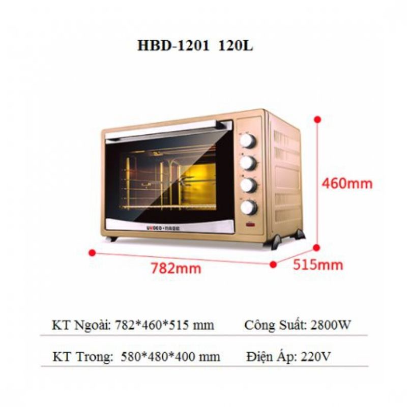 Lò nướng Đối lưu UKOEO 120L HBD-1201.