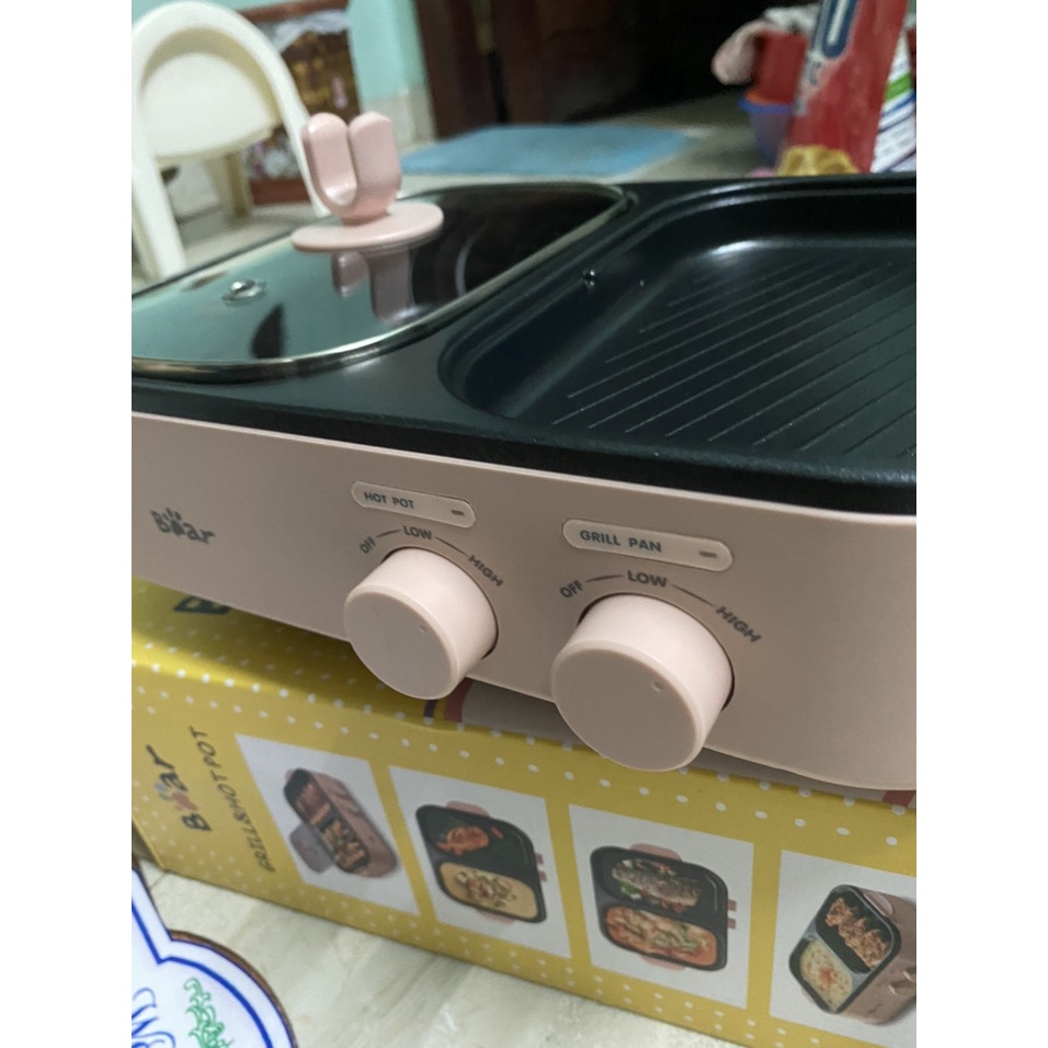 Bếp nướng lẩu 2 in 1 Mini Hàn Quốc nhỏ gọn xinh xắn,sử dụng thuận tiện dễ dàng ,lẩu nướng xào rán nấu cơm