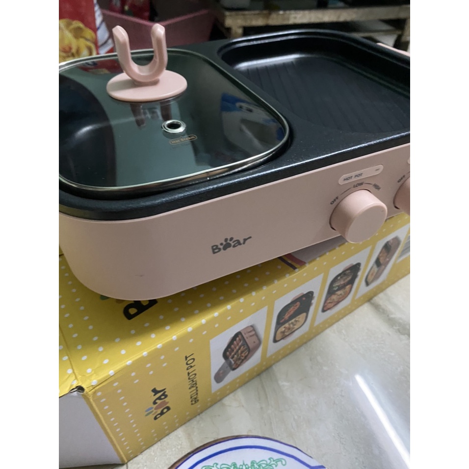 Bếp nướng lẩu 2 in 1 Mini Hàn Quốc nhỏ gọn xinh xắn,sử dụng thuận tiện dễ dàng ,lẩu nướng xào rán nấu cơm