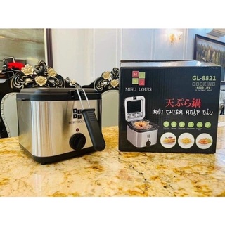 NỒI CHIÊN NGẬP DẦU MISU GL 8821 - NỒI ĐIỆN CHIÊN CÁ VIÊN - KHOAI TÂY 2,5L - BẢO HÀNH 12 THÁNG .