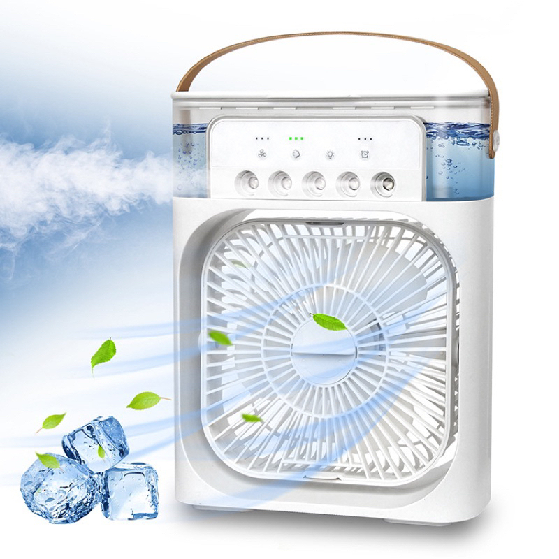 Quạt Điều Hòa Hơi Nước Mini, Quạt Phun Sương Tạo Ẩm Làm Mát Để Bàn, Hẹn Giờ Thông Minh Tích Hợp Đèn Ngủ