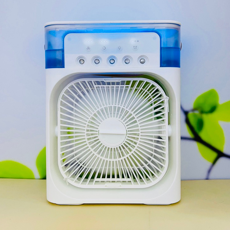 Quạt Điều Hòa Hơi Nước Mini, Quạt Phun Sương Tạo Ẩm Làm Mát Để Bàn, Hẹn Giờ Thông Minh Tích Hợp Đèn Ngủ