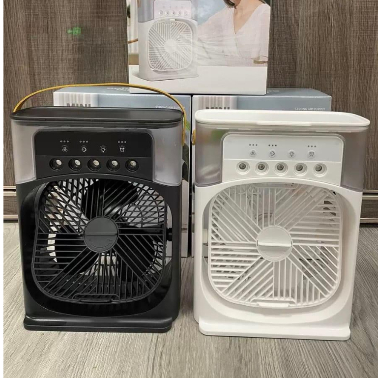 Quạt Điều Hòa Hơi Nước Mini, Quạt Phun Sương Tạo Ẩm Làm Mát Để Bàn, Hẹn Giờ Thông Minh Tích Hợp Đèn Ngủ