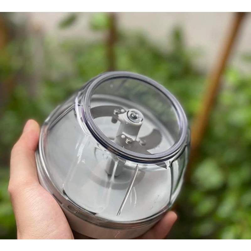 Dụng cụ xay tỏi ớt mini 450ml ZB039- Hàng chính hãng lưỡi xay bén, kéo tay đơn giản, dễ vệ sinh