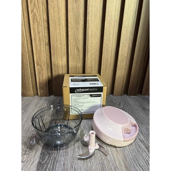Dụng cụ xay tỏi ớt mini 450ml ZB039- Hàng chính hãng lưỡi xay bén, kéo tay đơn giản, dễ vệ sinh