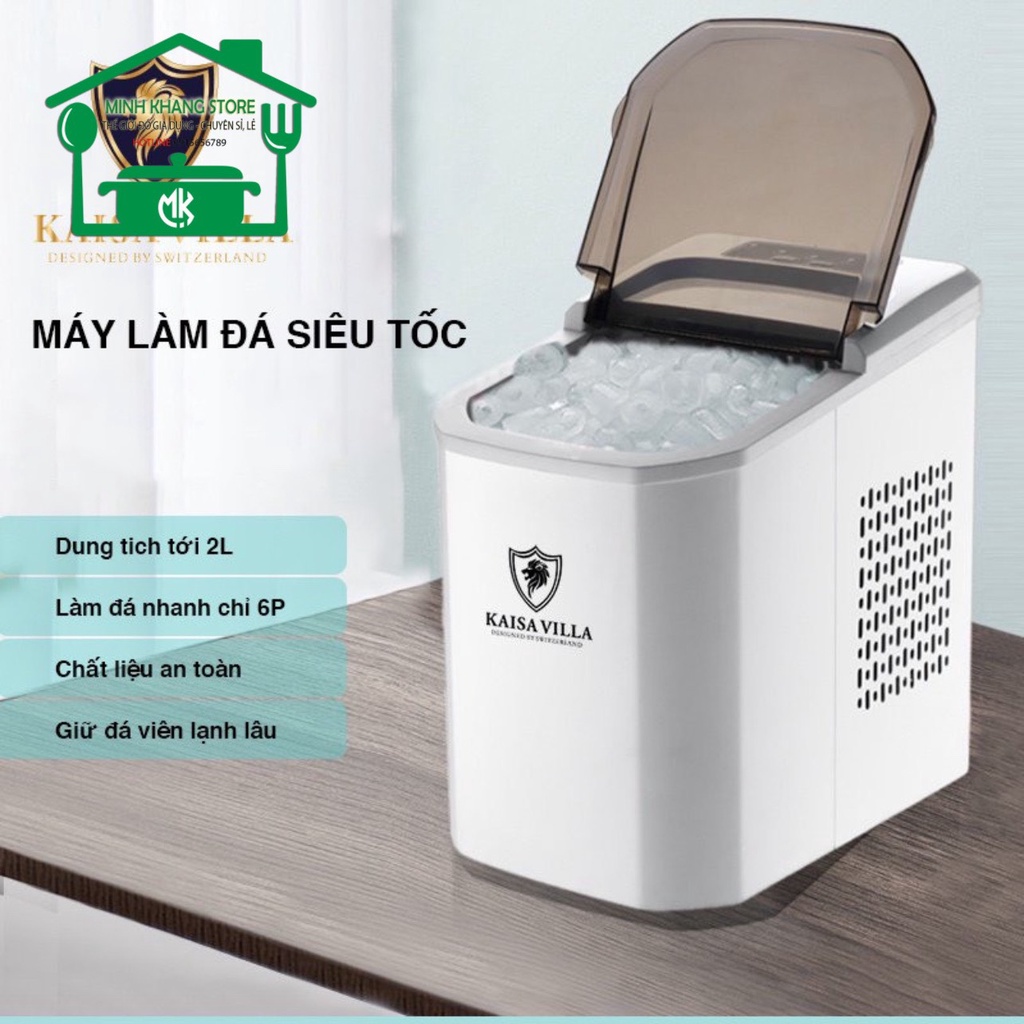 Máy Làm Đá Viên Kaisa Villa Model JD-8076 - Làm đá tự động 6-13 phút, Bảo hành 12 tháng
