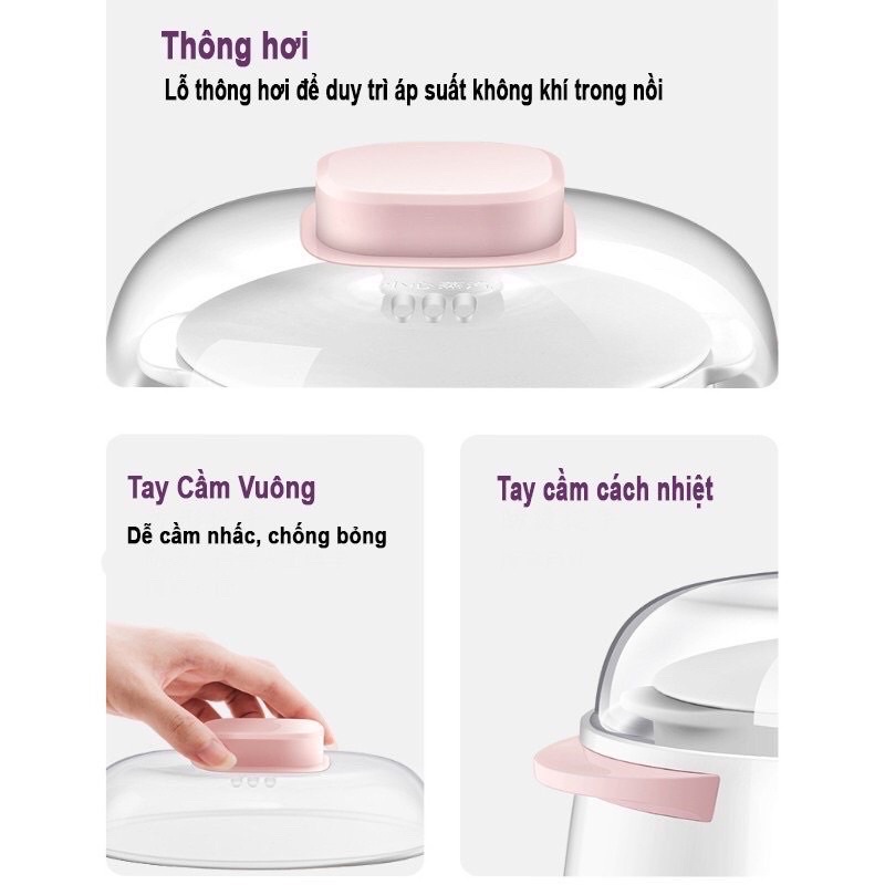 Nồi hầm/ nồi nấu cháo chậm cách thủy 1L SEKA- GT68/ 2L GT69