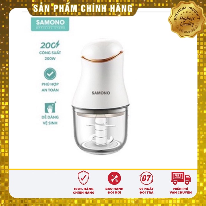 Máy Xay Đa Năng Mini Samono SW099 - Xay Thịt Cá, Tỏi Ớt, Rau Củ Quả Cối Thủy Tinh - Hàng Chính Hãng (Bảo Hành 12 Tháng)