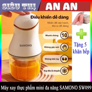 Máy Xay Đa Năng Mini Samono SW099 - Xay Thịt Cá, Tỏi Ớt, Rau Củ Quả Cối Thủy Tinh - Hàng Chính Hãng (Bảo Hành 12 Tháng)