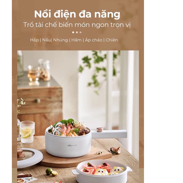 Nồi Điện Đa Năng Bear DRG-P16M2 Chống Dính Ăn Lẩu, Chiên, Xào Chính Hãng Bảo Hành 18 Tháng