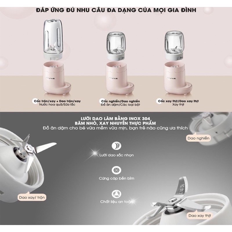 Máy xay ăn dặm 2 cối Bear LLJ-C04J1 chính hãng Bear- Máy xay bột ăn dặm cho bé...