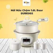[Bản Quốc Tế]Nồi Nấu Cháo Chậm, Hầm, Ninh Cách Thủy Đa Năng Kèm Lồng Hấp Bear 1.6L (Bản Tiếng Anh)