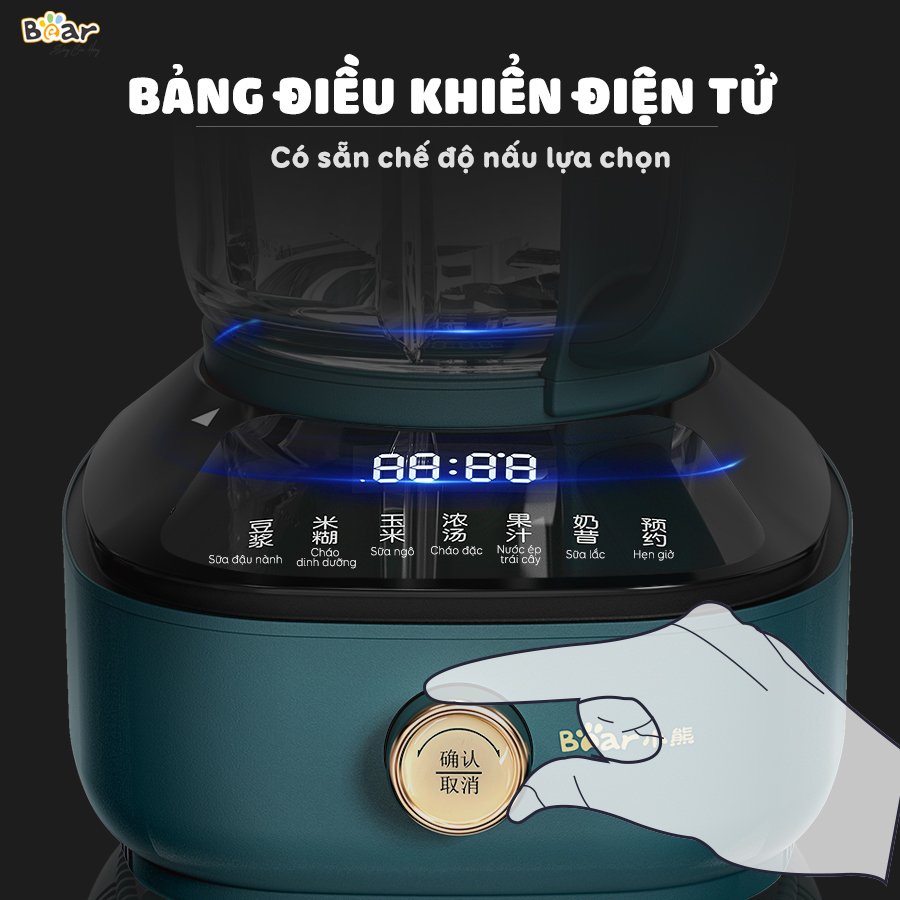 Máy nấu sữa hạt BEAR PBJ-B06W1 , Máy Làm Sữa Hạt Đa Năng Dung Tích Lớn 1L Công Suất 600W - Hàng Chính Hãng
