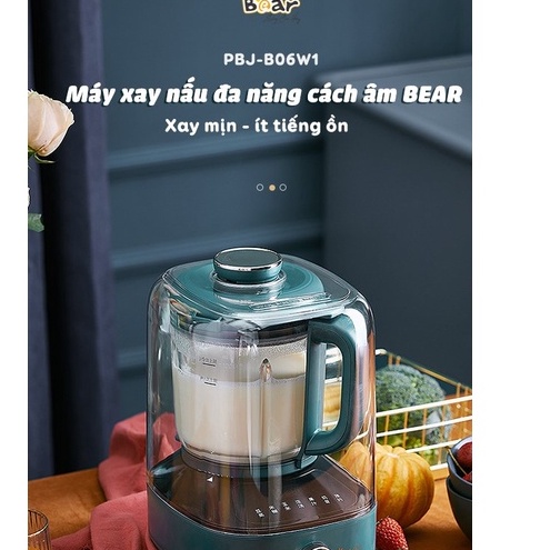 Máy nấu sữa hạt BEAR PBJ-B06W1 , Máy Làm Sữa Hạt Đa Năng Dung Tích Lớn 1L Công Suất 600W - Hàng Chính Hãng