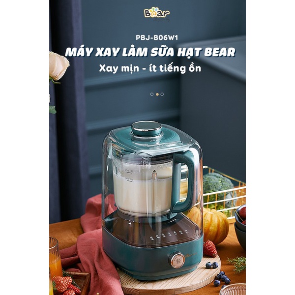 Máy nấu sữa hạt BEAR PBJ-B06W1 , Máy Làm Sữa Hạt Đa Năng Dung Tích Lớn 1L Công Suất 600W - Hàng Chính Hãng