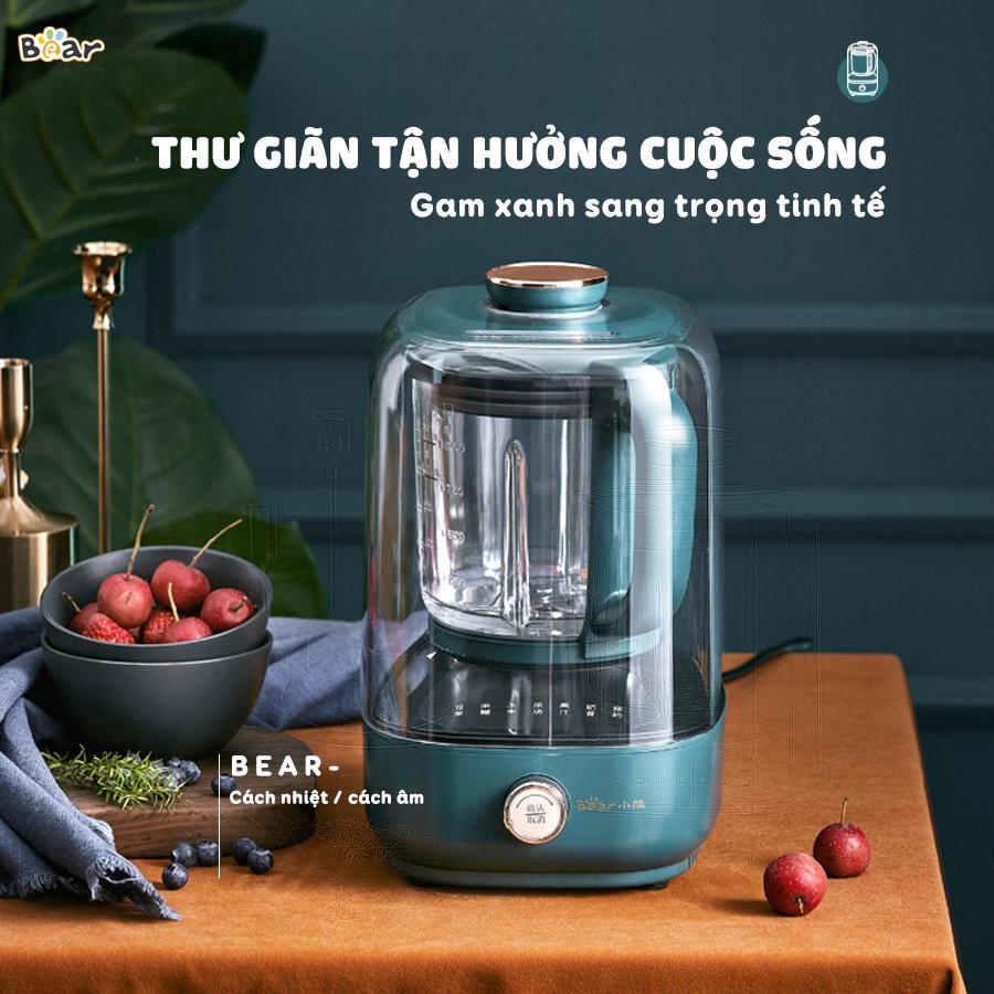 Máy nấu sữa hạt BEAR PBJ-B06W1 , Máy Làm Sữa Hạt Đa Năng Dung Tích Lớn 1L Công Suất 600W - Hàng Chính Hãng
