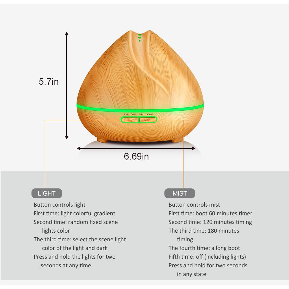MÁY KHUẾCH TÁN TINH DẦU ,máy xông tinh dâu búp sen 500ML.