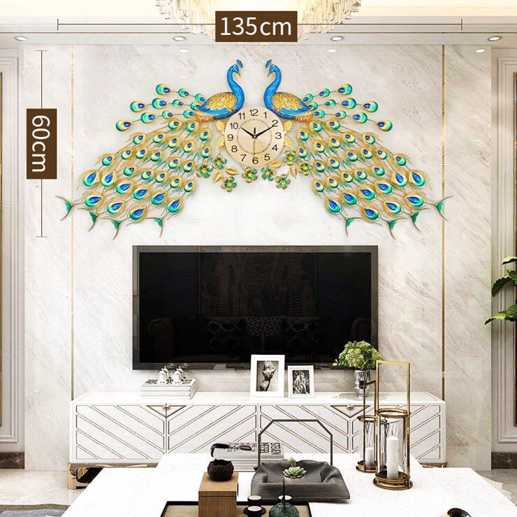 Đồng hồ trang trí chim công Dọc mới làm quà tặng tân gia , cho khách sạn , nhà mới món quà của sự may mắn mang đến hphuc