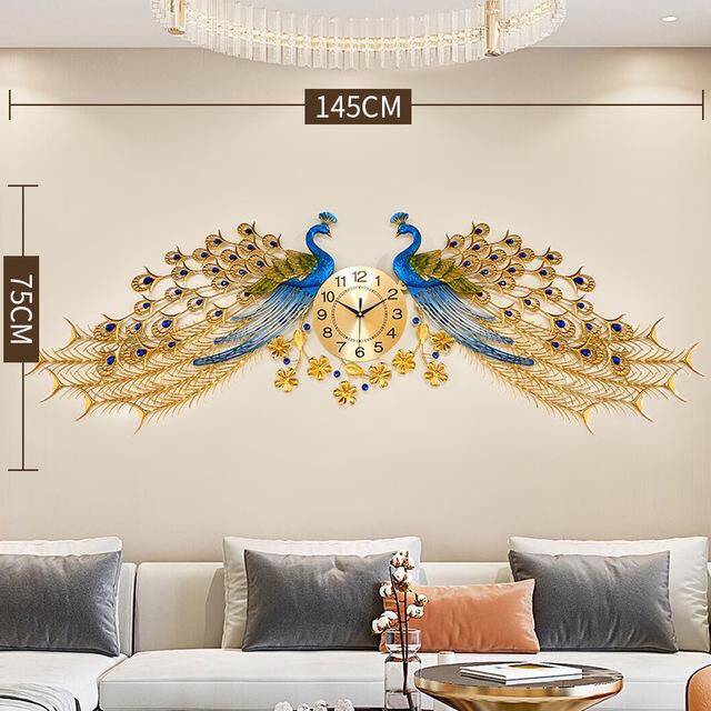 Đồng hồ trang trí chim công Dọc mới làm quà tặng tân gia , cho khách sạn , nhà mới món quà của sự may mắn mang đến hphuc