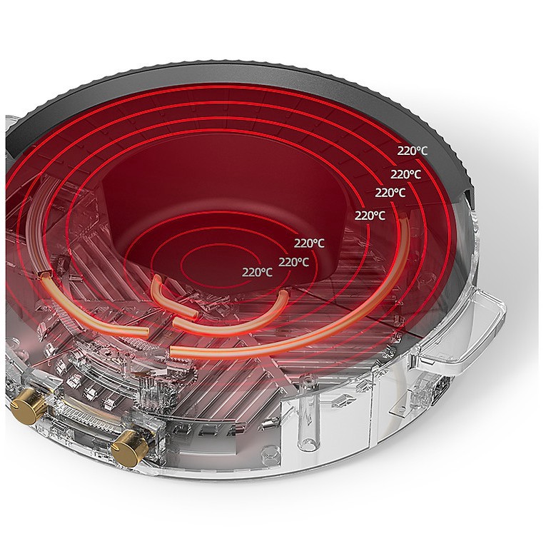 Nồi lẩu nướng đa năng tròn Nine Shield và AORAN, thích hợp dùng trong bữa ăn, bữa tiệc tại gia ,đơn giản,