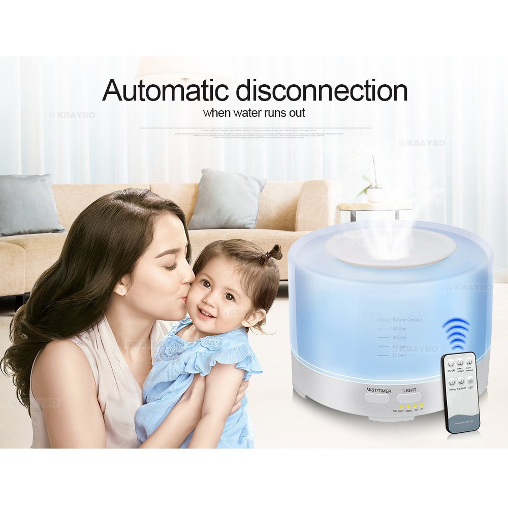 Máy khuếch tán , máy xông tinh dầu trụ tròn 500ml + tặng tinh dầu xả chanh .