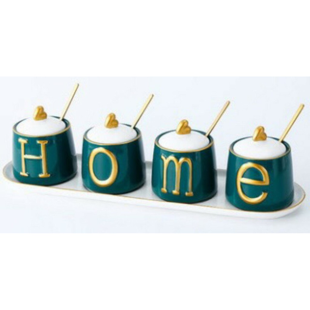 ( có sẵn) Hũ gia vị gốm sứ cao cấp, HOME chính hãng đa dạng.