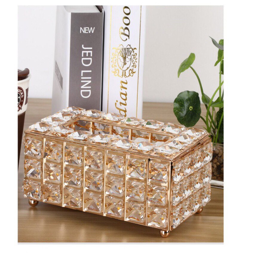 Hộp Đựng Khăn Giấy Pha Lê Đa Năng Tiện Dụng Bằng Pha Lê Phong Cách Châu Âu