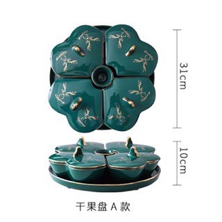 Bộ 5 khay sứ đựng bánh mứt kẹo cao cấp, thích hợp dùng trong ngày lễ tết, các buổi tiệc.