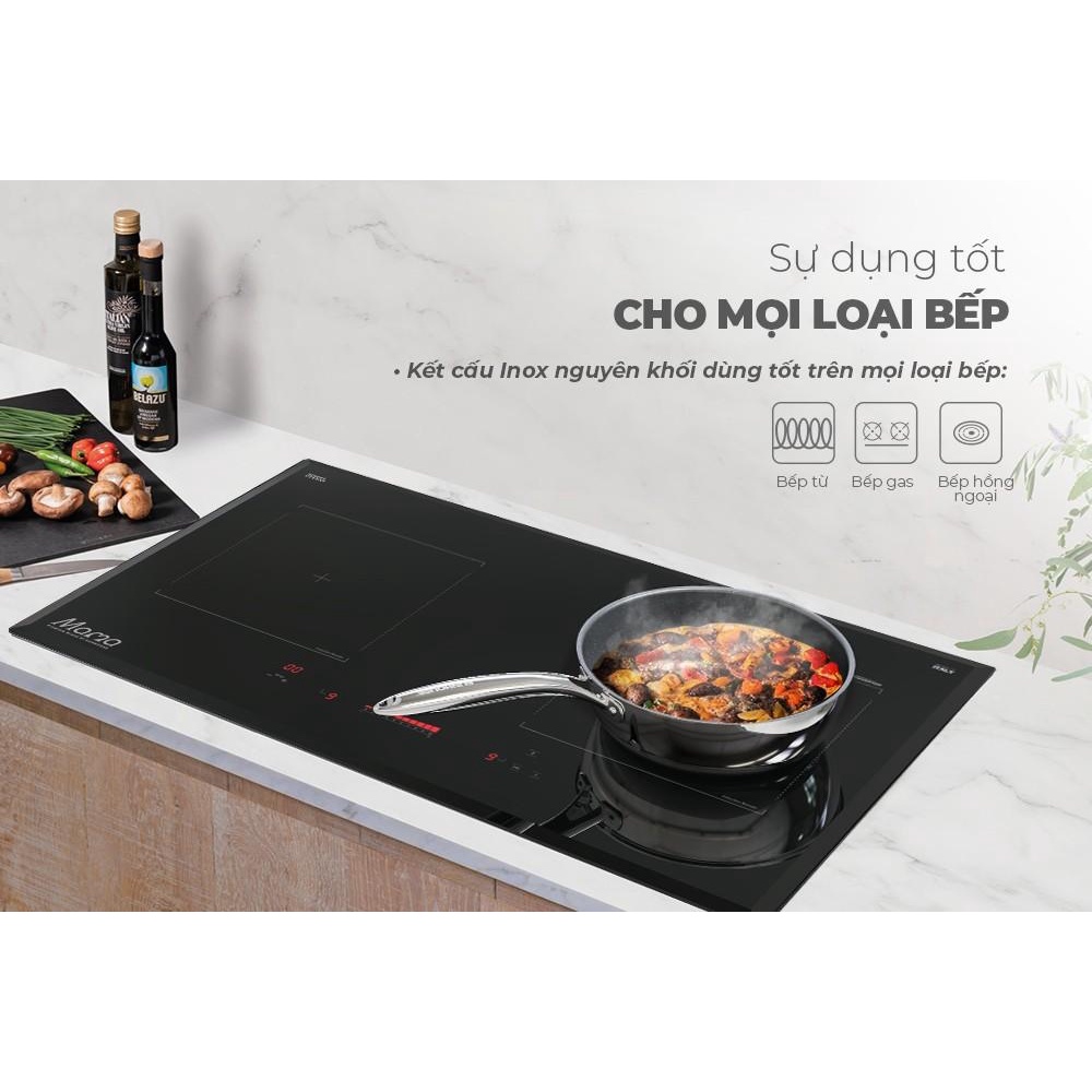 Chảo đúc inox nguyên khối Sunhouse DESIRE 20cm 22cm 24cm 26cm 28cm - mới 8.2022