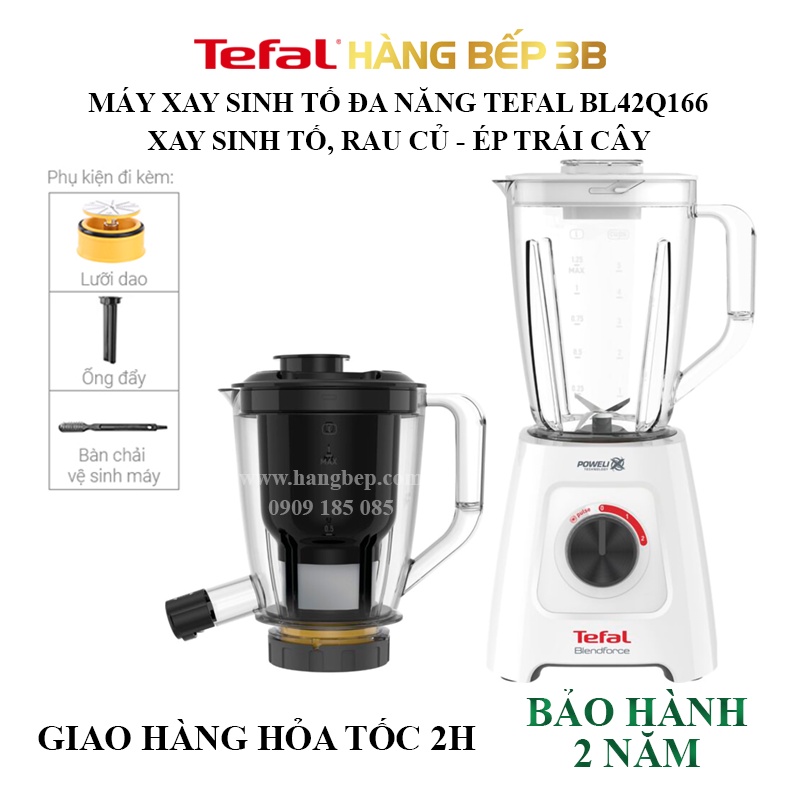 Máy xay sinh tố Tefal BL42Q166 - Xay ép hoa quả, rau củ đa năng - Hàng Bếp 3B