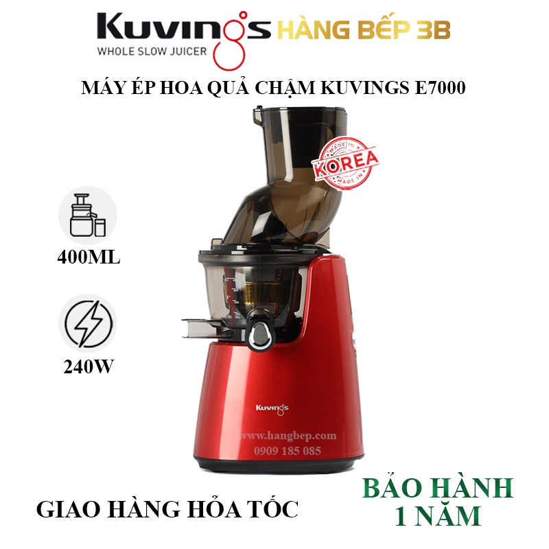 Máy ép chậm Kuvings E7000 màu đỏ - Hàng Bếp 3B - Bảo hành 12 tháng