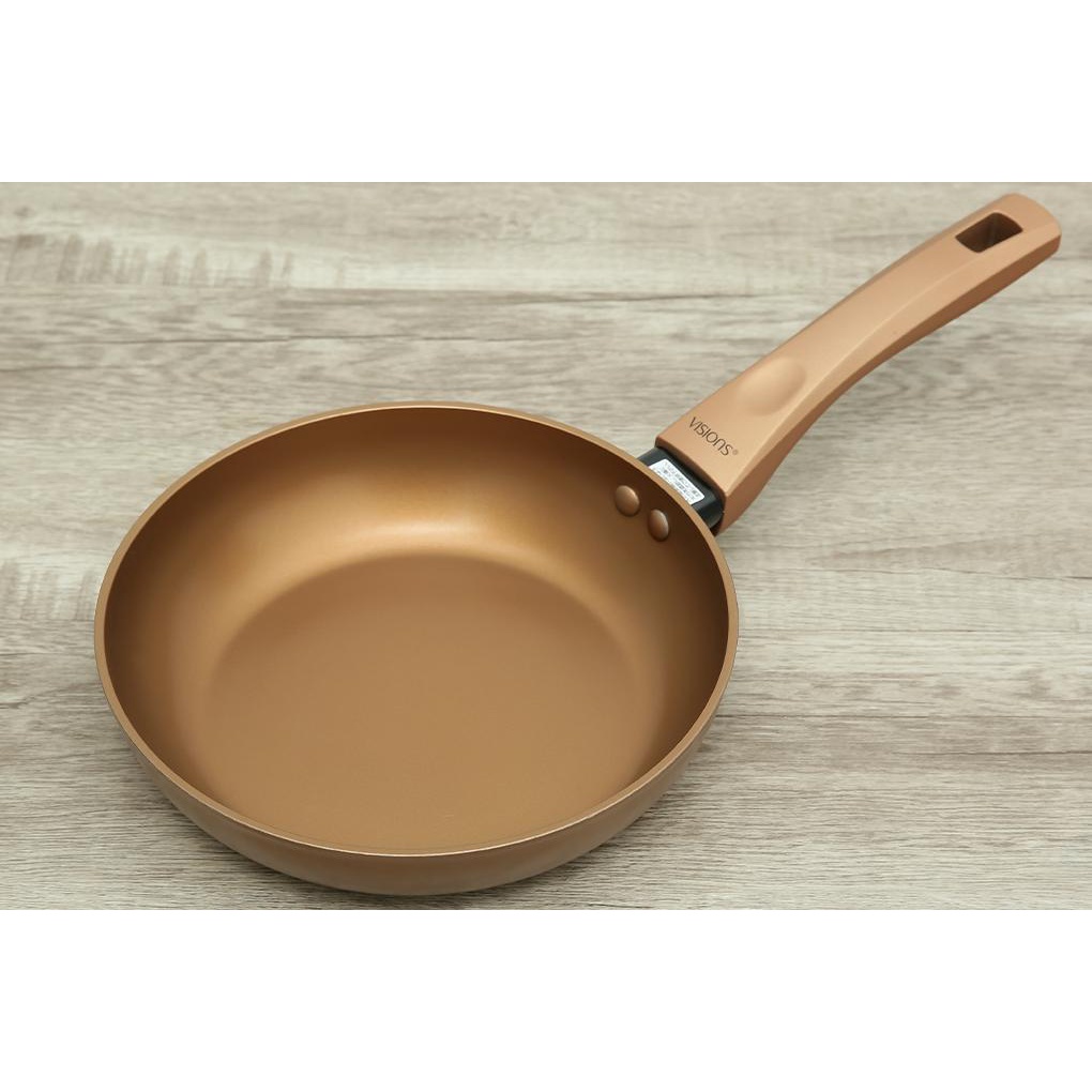 Chảo nhôm chống dính 20cm/26cm/28cm Visions VS-FP20/26/28-AB/JP - Hàng chất lượng cao - DÙNG ĐƯỢC BẾP TỪ - Hàng Bếp 3B
