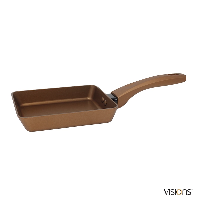 Chảo chiên vuông 18cm Visions VS-EP18-AB/JP - Chảo chống dính - DÙNG ĐƯỢC BẾP TỪ - Hàng Bếp 3B
