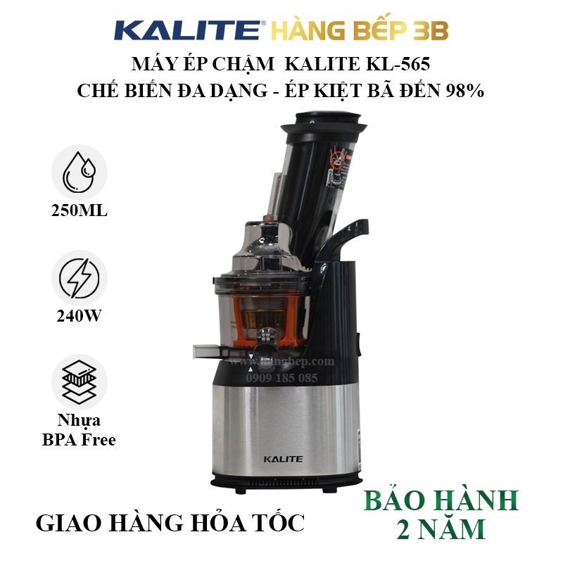 Máy ép chậm 250ml Kalite KL-565 - Ép trái cây nguyên quả - Bảo hành 24 tháng