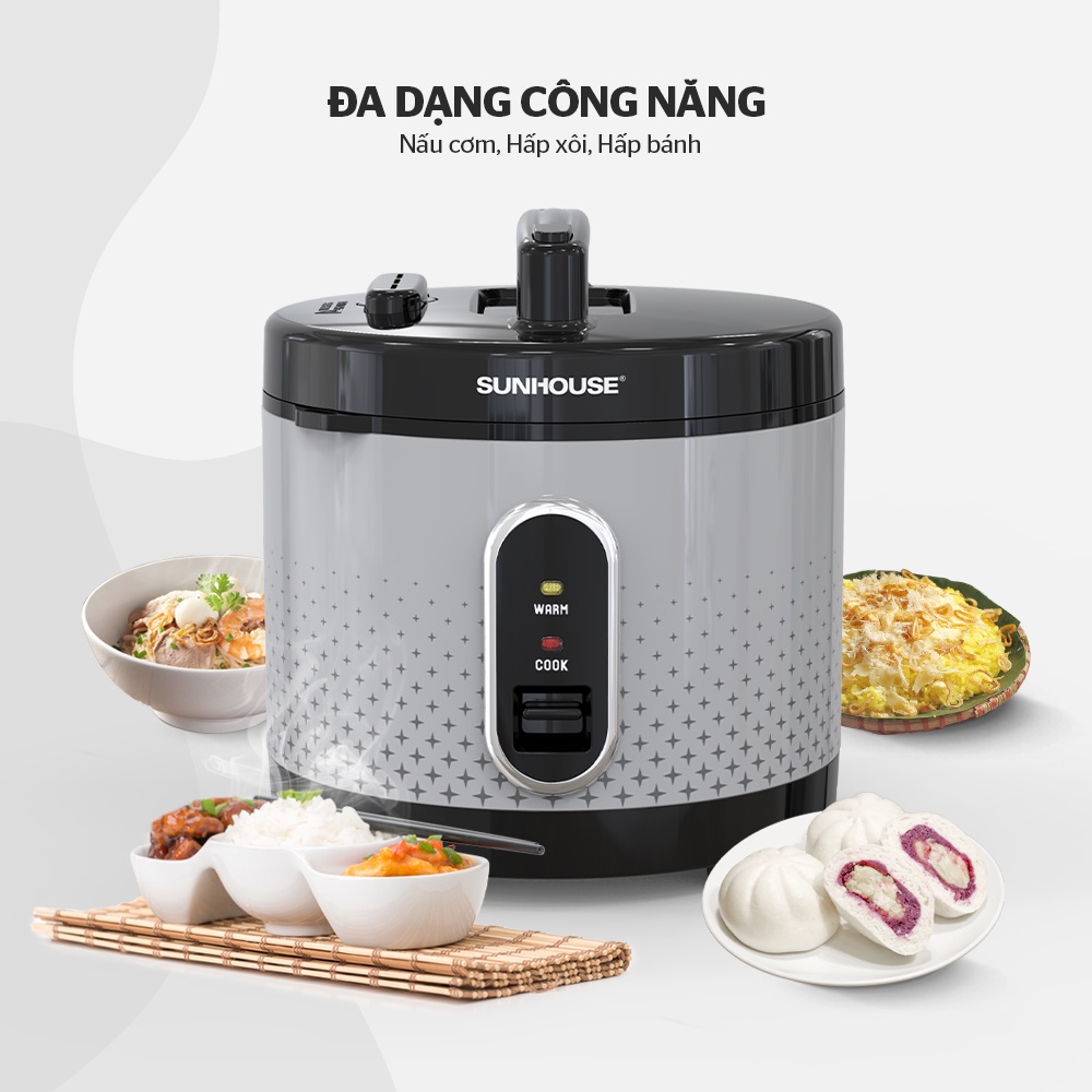 Nồi cơm điện Sunhouse 3.0L nắp gài SHD8305/SHD8306 - Bảo hành chính hãng 1 năm - Hàng Bếp 3B