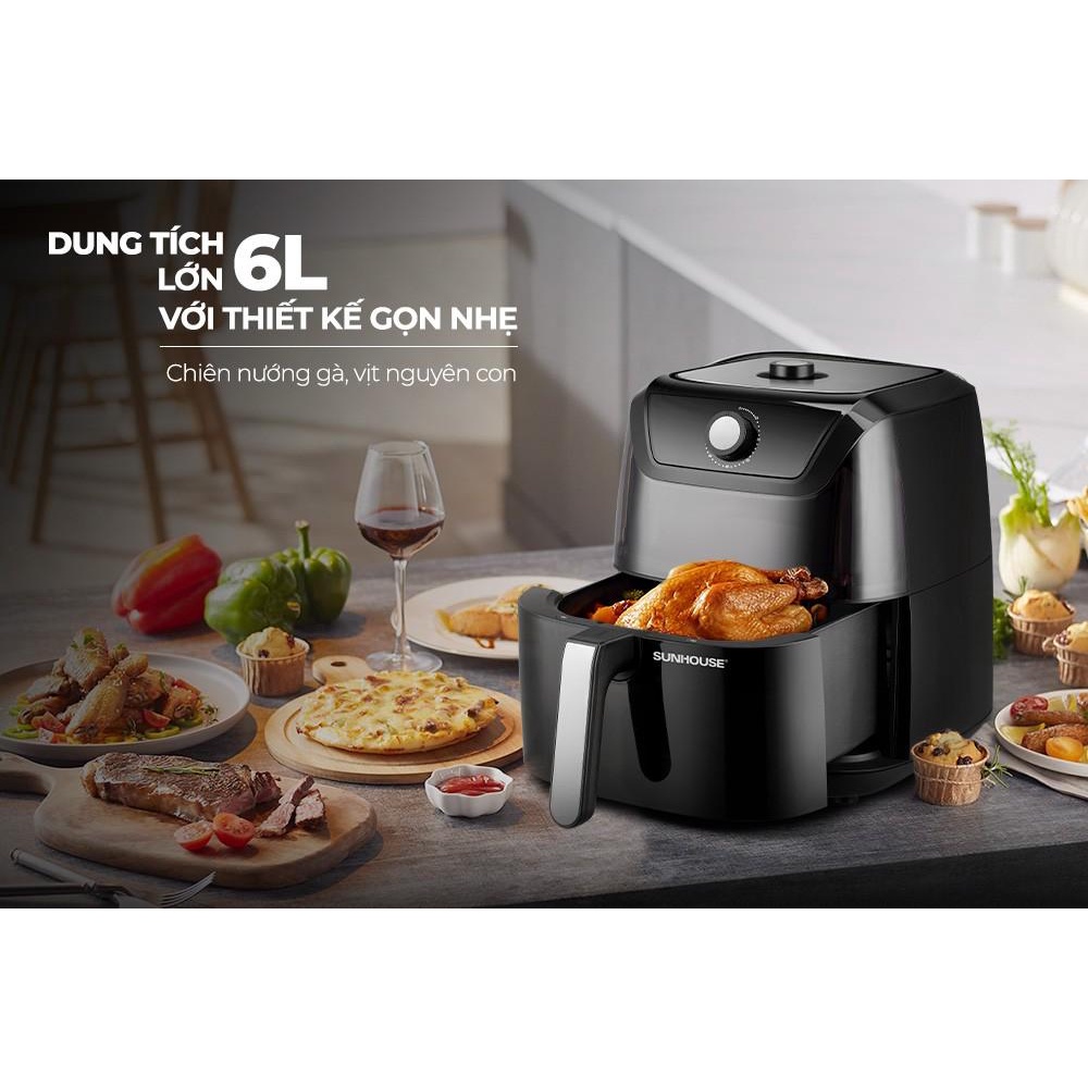 Nồi chiên không dầu Sunhouse SHD4028 - Dung tích 6L - Hàng Bếp 3B