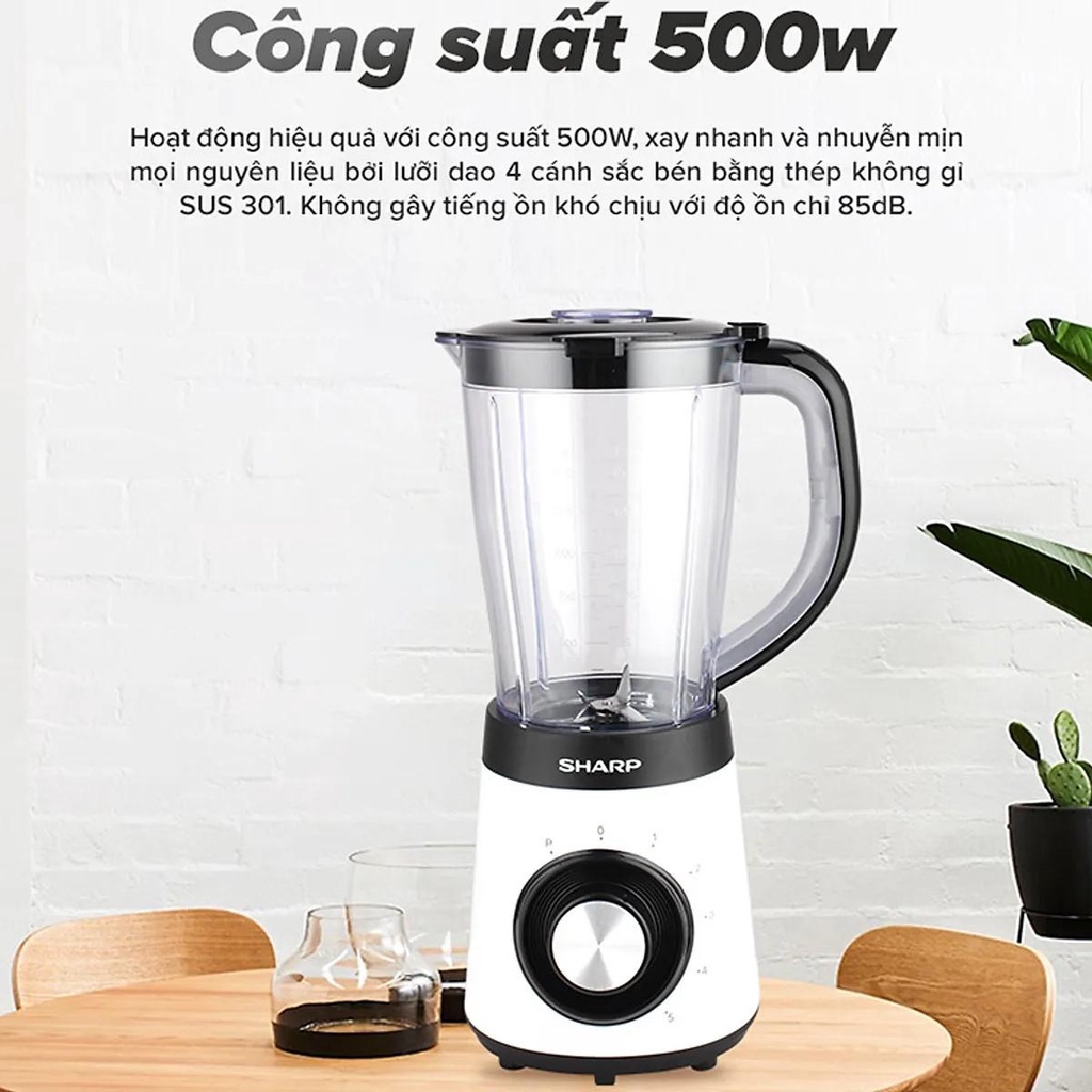 Máy xay sinh tố Sharp EM-S155PV-WH - Hàng Bếp 3B