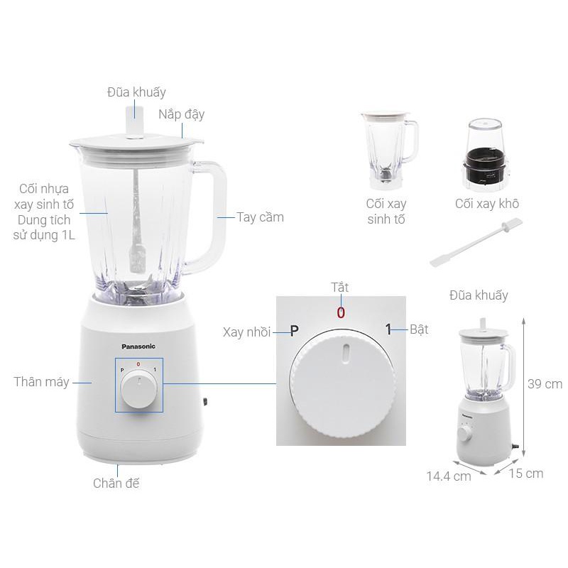 Máy xay sinh tố Panasonic 3 cối MX-EX1031WRA - Chính hãng -  Hàng Bếp 3B