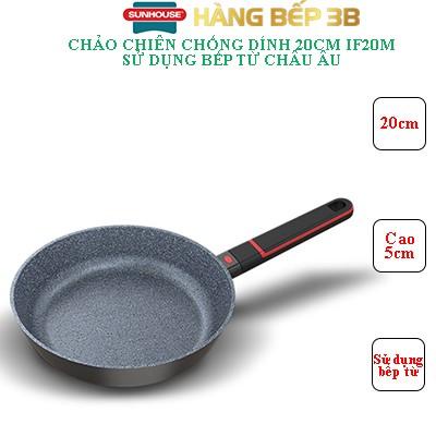 Chảo đúc chống dính sử dụng bếp từ Sunhouse Full Induction Infinity IF20M/IF24M/IF26M/IF28M - Hàng Bếp 3B