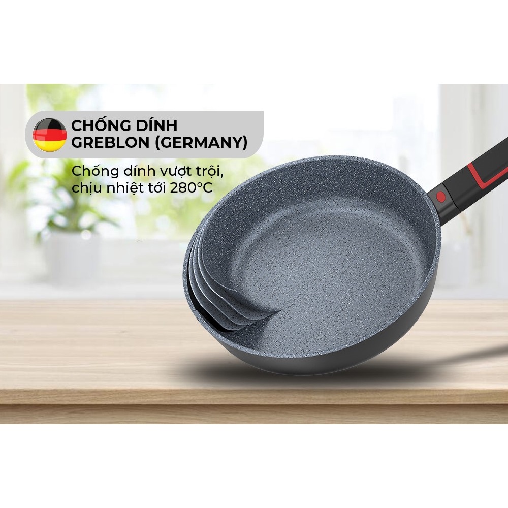 Chảo đúc chống dính sử dụng bếp từ Sunhouse Full Induction Infinity IF20M/IF24M/IF26M/IF28M - Hàng Bếp 3B