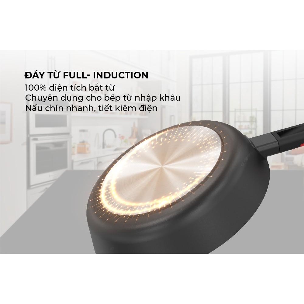 Chảo đúc chống dính sử dụng bếp từ Sunhouse Full Induction Infinity IF20M/IF24M/IF26M/IF28M - Hàng Bếp 3B