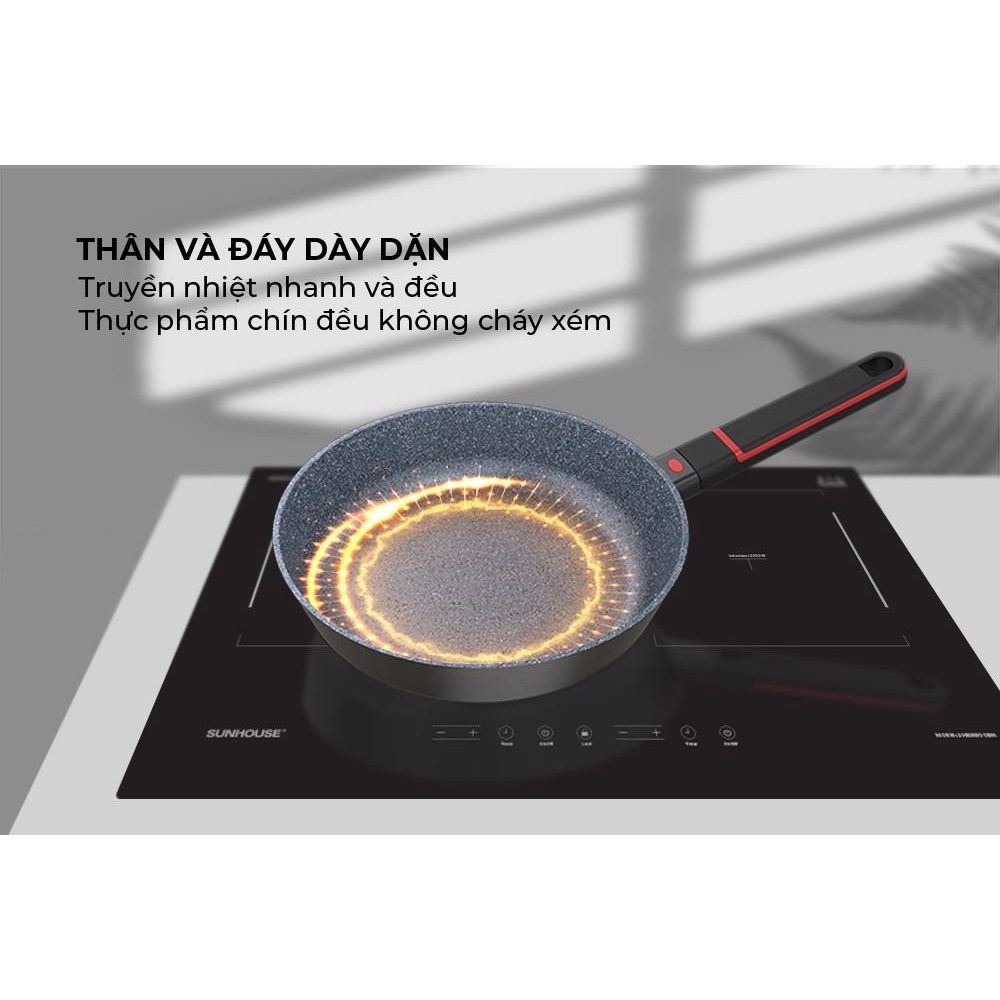 Chảo đúc chống dính sử dụng bếp từ Sunhouse Full Induction Infinity IF20M/IF24M/IF26M/IF28M - Hàng Bếp 3B