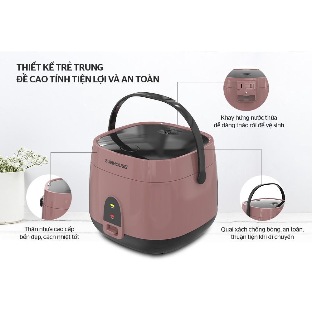 Nồi cơm điện 1.8 lít Sunhouse SHD8627 - Model mới 9.2022 - Hàng Bếp 3B