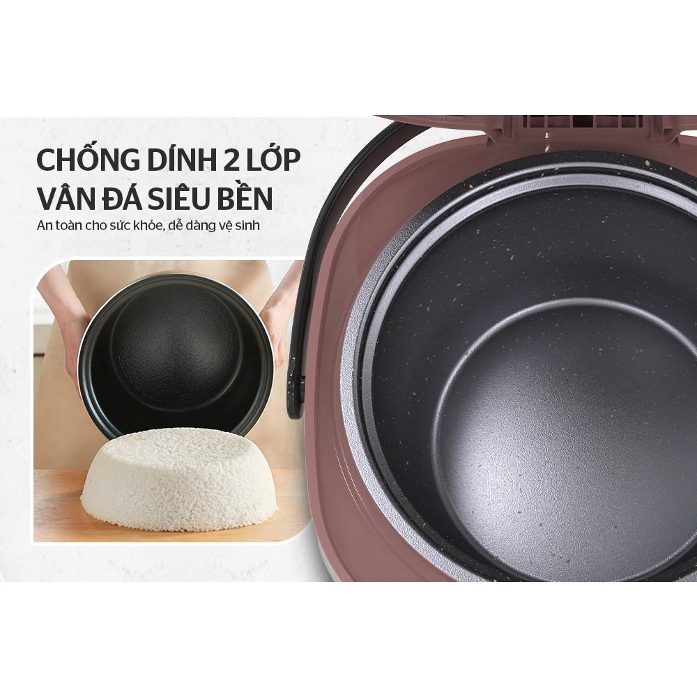 Nồi cơm điện 1.8 lít Sunhouse SHD8627 - Model mới 9.2022 - Hàng Bếp 3B