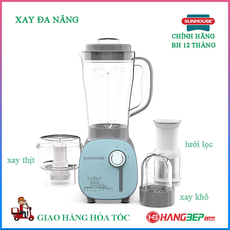 Máy xay sinh tố đa năng Sunhouse SHD5312B - mới 6.2022 - Bảo hành chính hãng 1 năm