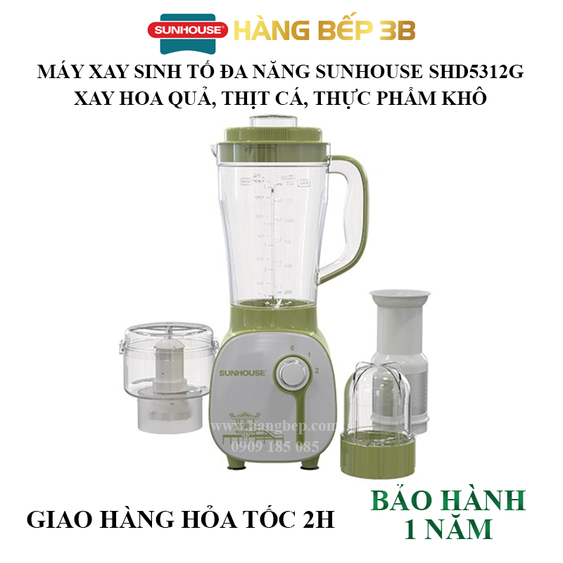 Máy xay sinh tố đa năng Sunhouse SHD5312B - mới 6.2022 - Bảo hành chính hãng 1 năm