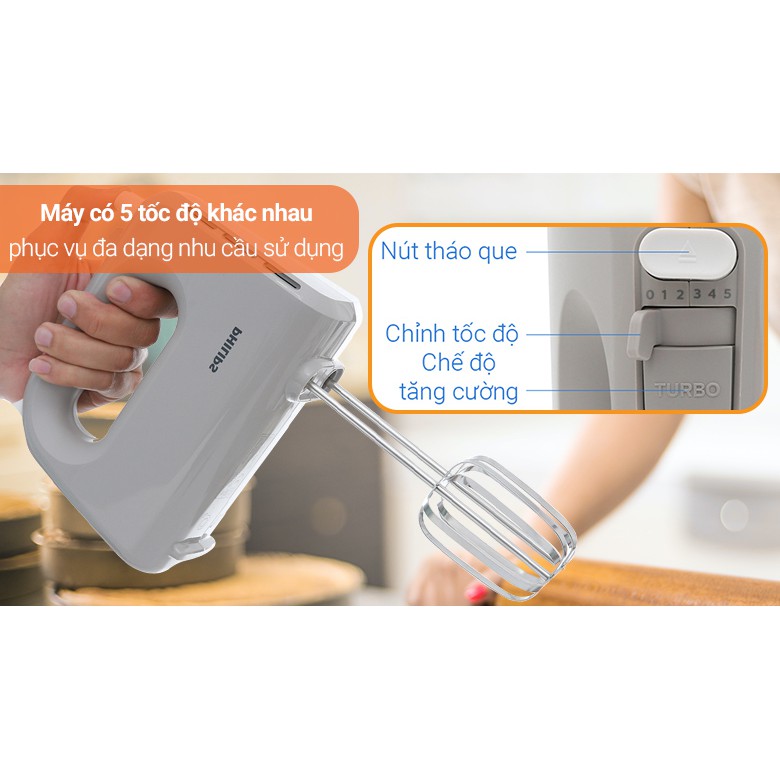 Máy đánh trứng Philips HR3705/20 - Bảo hành chính hãng 24 tháng