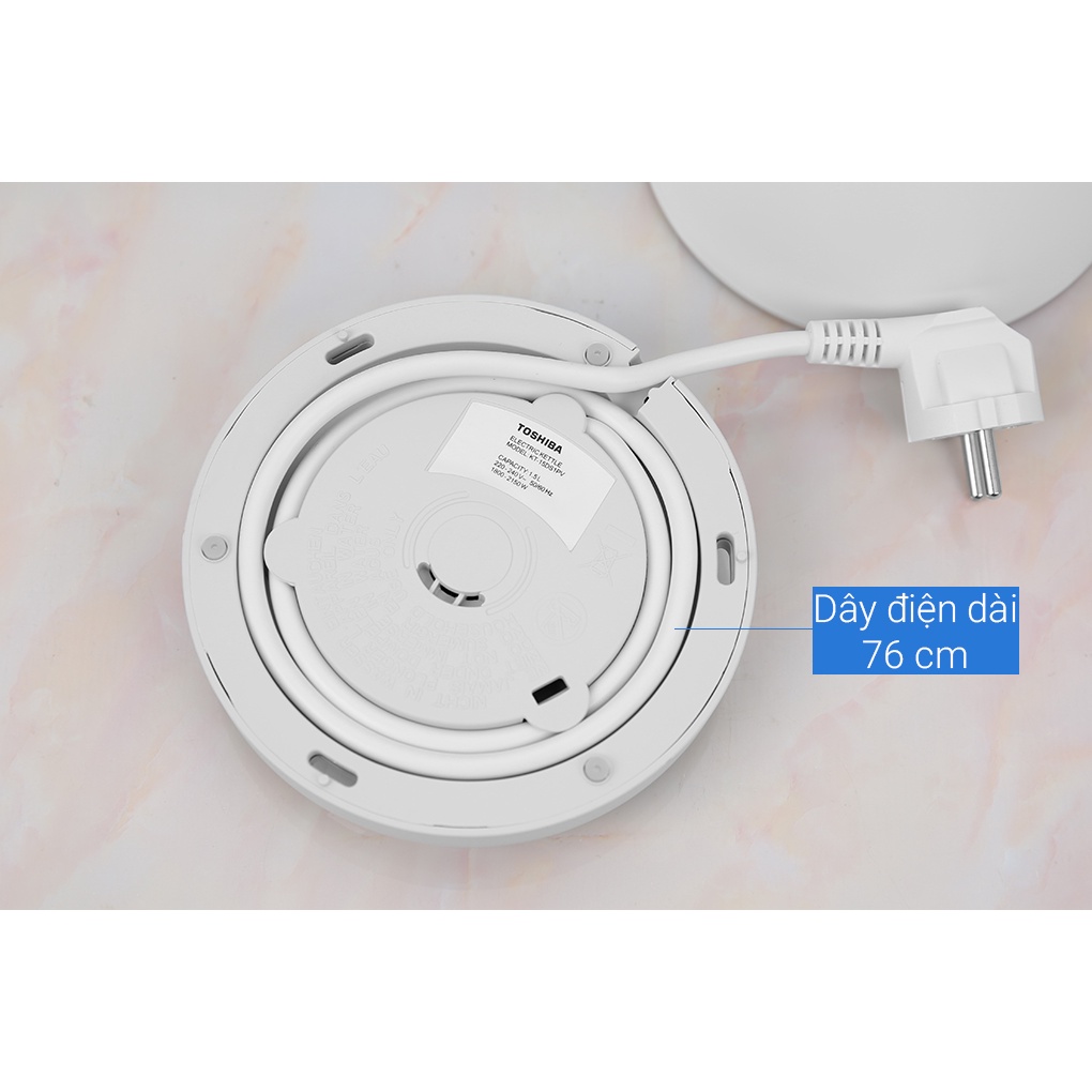Bình đun siêu tốc 2 lớp Toshiba 1.5 lít KT-15DS1PV - Hàng chính hãng, bảo hành 12 tháng