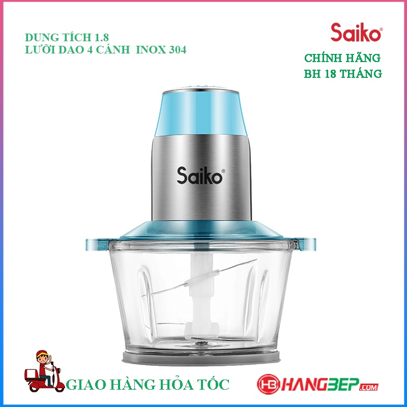Máy xay thịt đa năng cối thủy tinh Saiko FCP-403 (300W) - Bảo hành chính hãng 18 tháng toàn quốc