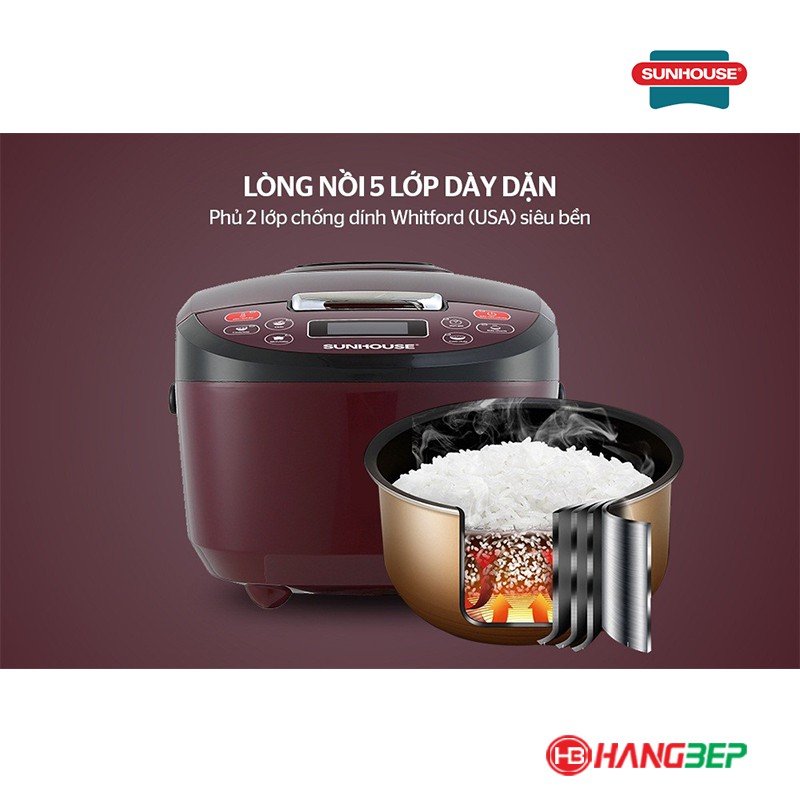 Nồi cơm điện tử chống dính 1.8 lít Sunhouse SHD8909